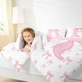 thumbnail image 4 of jejeloiu Initial Letter R Bedding Comforter Set,Bow Knot Ribbon Twin Comforter Sets,Pink White Bedding Set For Kids,Breathable Bedroom Decoration Reversible,2-Piece, 4 of 8