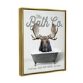 thumbnail image 4 of Stupell Industries Moose in Bubble Bath Animals & Insects Painting Gold Floater Framed Art Print Wall Art, 25 x 31, 4 of 10