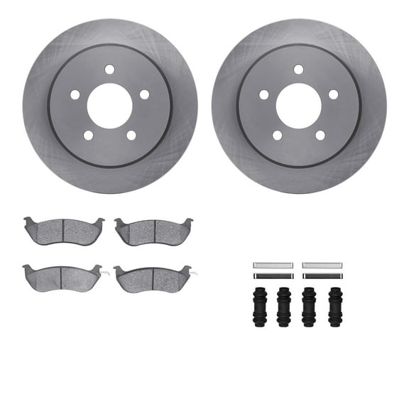 Dynamic Friction Company Rear Brake Rotors with 5000 Advanced Brake Pads includes Hardware 6512-56080
