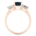 thumbnail image 4 of Three-Stone Engagement Ring for Women - 4ct Natural London Blue Topaz in 18K Rose Gold Promise Ring, 4 of 6