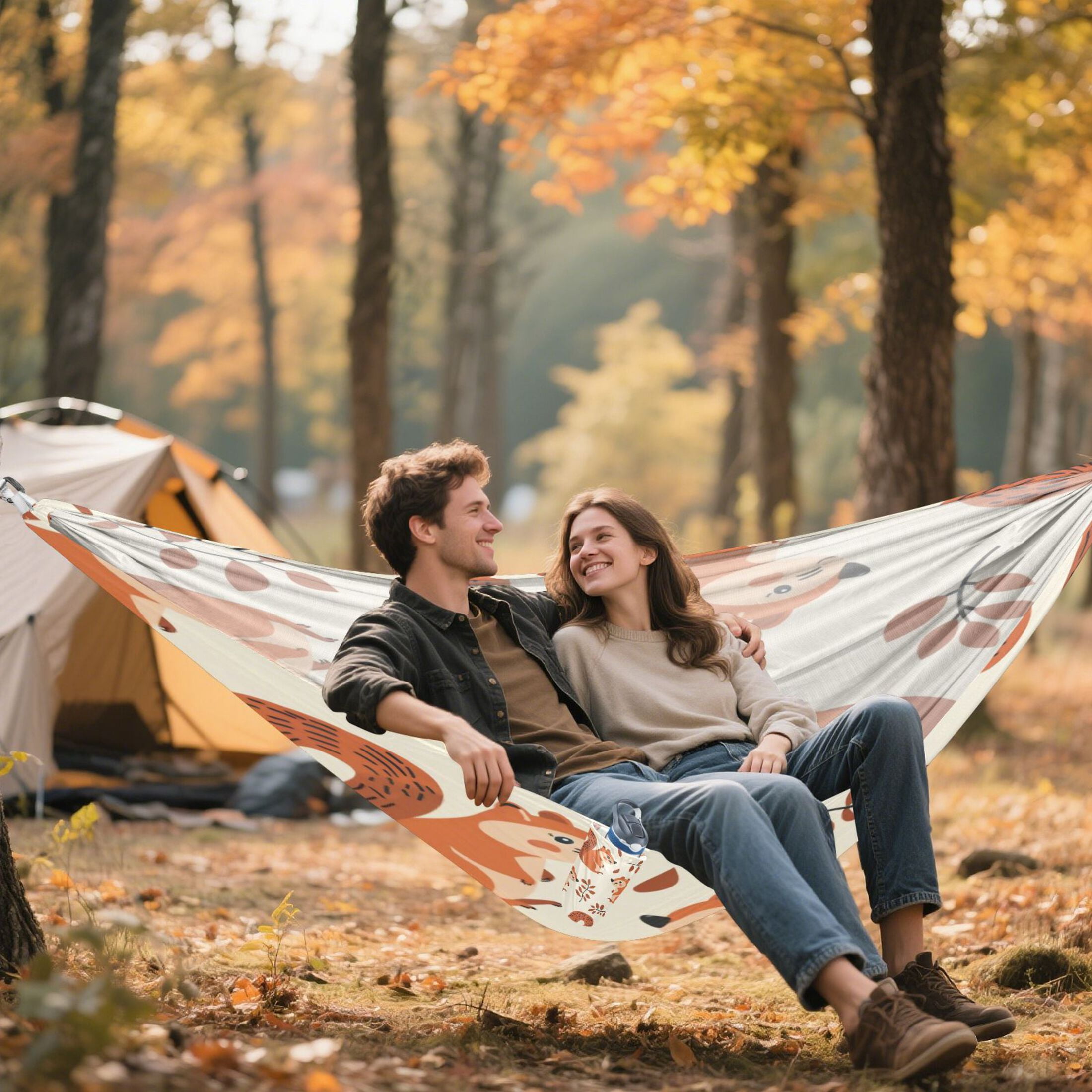 Hammock Camping Hammock Nylon Portable Hammock Travel Camping Hammock Orange Squirrel