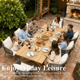 thumbnail image 2 of LayinSun 11 Pieces Outdoor Patio Dining Set, Aluminium Rectangular Dining Table and Wicker Rattan Chairs Set for Outside Backyard, Poolside, 2 of 7