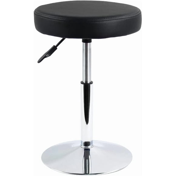 Round Step Stool PU Leather Height Adjustable Shop Stool Swivel Counter Stool Office Stool Chair SPA Salon Stool Pedicure Stool Tattoo Stool Small Black