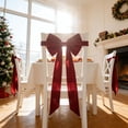 thumbnail image 4 of Elainilye Christmas Red Bow Chair Cover with Decorative Backrest Straps Holiday Party Dining Chair Slipcover for Home Decoration Festive Dining Room Setup 1 Piece, 4 of 8
