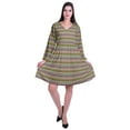 thumbnail image 2 of Moomaya Robe Courte Évasée Imprimée de Designer, Manches Longues, Tunique en Velours, Robes pour Femmes, 2 of 6