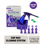 Eosera WAX BLASTER MD Ear Wax Cleaning Kit with Bottle, Basin, Three Tips, EAR WAX MD Wax Dissolving Drops, 5 Count