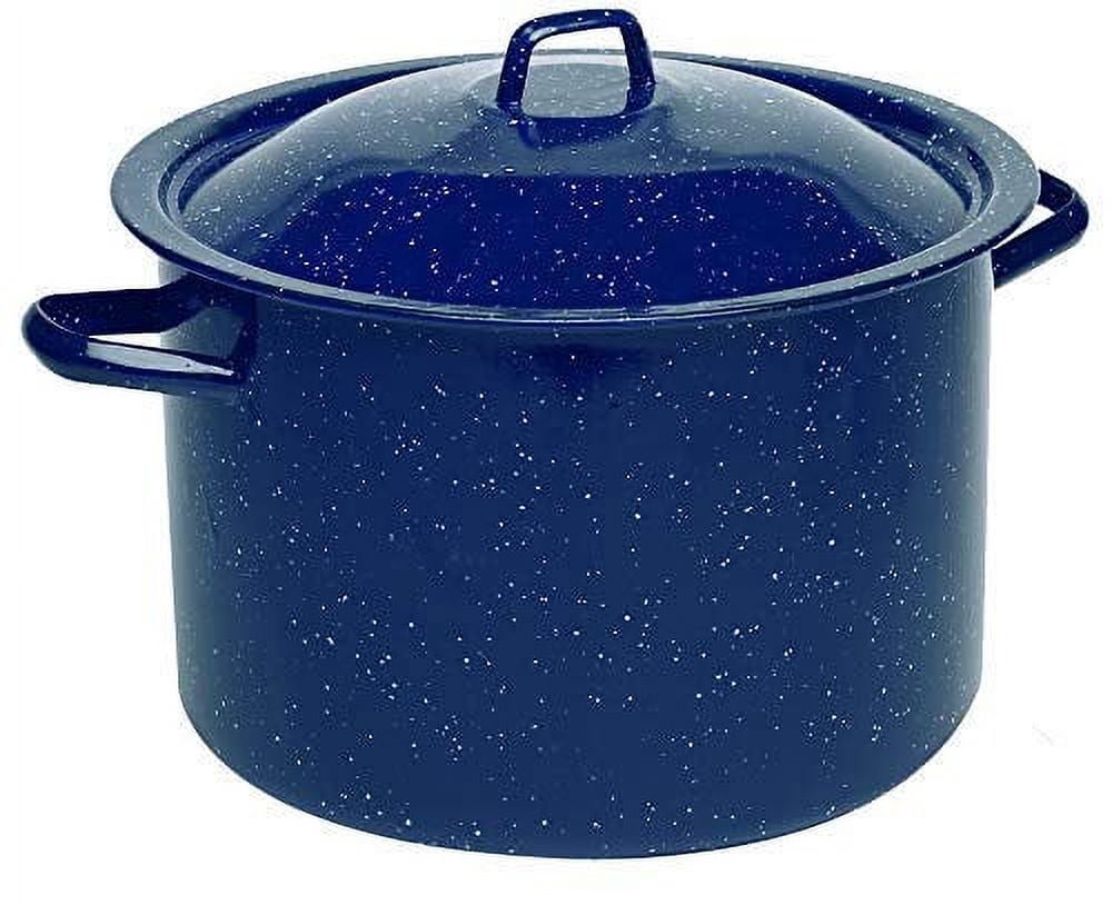 IMUSA USA Blue 6-Quart Speckled Enamel Stock Pot w