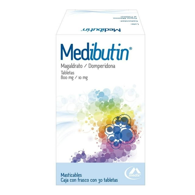 Medibutin Magaldrato 800 mg, Domperidona 10 mg 30 tabletas masticables