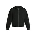 thumbnail image 4 of Time and Tru Women's Cropped Zip Up Fleece Hoodie, Sizes XS-XXXL, 4 of 5