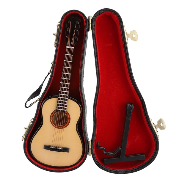 Modelo de guitarra de muñeca, 1/6 Decoración de guitarra de madera Modelo de guitarra Modelo de guitarra Compacto y liviano