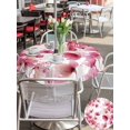 thumbnail image 5 of Outdoor Tablecloth with Umbrella Hole for Patio/Picnic/Party/Camping, Pink Flowers Waterproof Table Cloth Round Cover Washable, Spring Botanical Budding Floral Branches (Dia 54"), 5 of 8