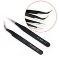 thumbnail image 4 of Flmtop 2Pcs Straight Curved Tweezers for Nail Art Eyelash Extension Nipper Picking Tool, 4 of 6
