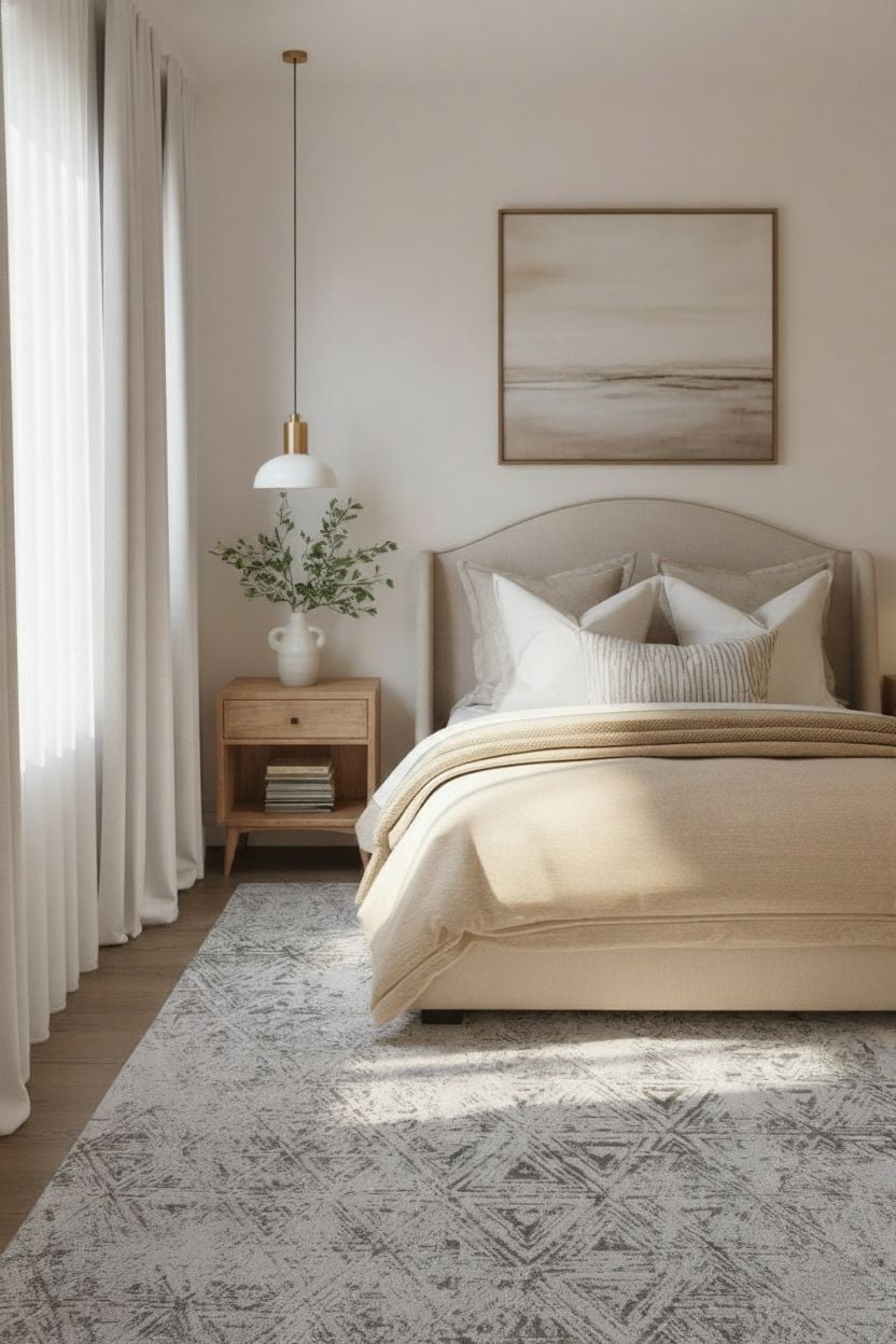 Rug Branch Cadence Abstract Indoor Area Rug, Beige Cream, Modern - Living Room, Bedroom, Dining Room, and Kitchen