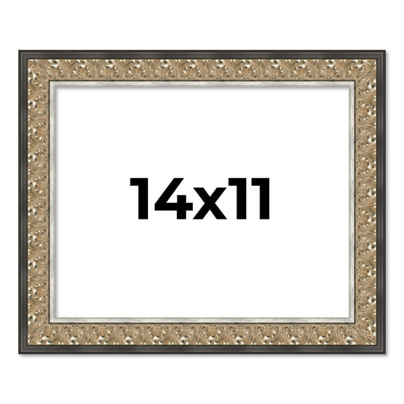 14x11 Frame Silver Real Wood Picture Frame Width 1.75 Inches | Interior Frame Depth 0.5 Inches |