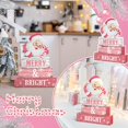 thumbnail image 3 of Set de Papá Noel rosa Geelin para decoración navideña de mesa de madera, 4 piezas, 3 of 6