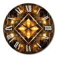 thumbnail image 4 of Designart "Fractal Tide in Gold and Black V" Geometric Oversized Wall Clock, 4 of 5