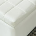 thumbnail image 2 of Faux Leather Storage Ottoman- White, 2 of 4