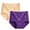 Purple, variant on LYEAA Ladies Underwear Cotton Brief 2 Pack Plus Size High Waisted Cool Breathable Comfort Solid Lace Daily Panties Full Fashionable Women's Underpants Purple 2XL