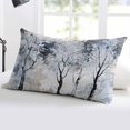 thumbnail image 5 of Grey Forest Throw Pillow Cover 20 x 26 Inch Decorative Pillow Cover Abstract Vintage Oil Painting Trees Lumbar Pillowcase Seasonal Rectangle Cushion Case for Couch Sofa Bed Living Room, 5 of 7
