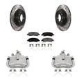 thumbnail image 1 of Transit Auto Rear Disc Brake Coated Caliper Drilled Slotted Rotors and Semi-Metallic Pads Kit for Car 2013-2016 Dodge Dart KCD-100527S, 1 of 11