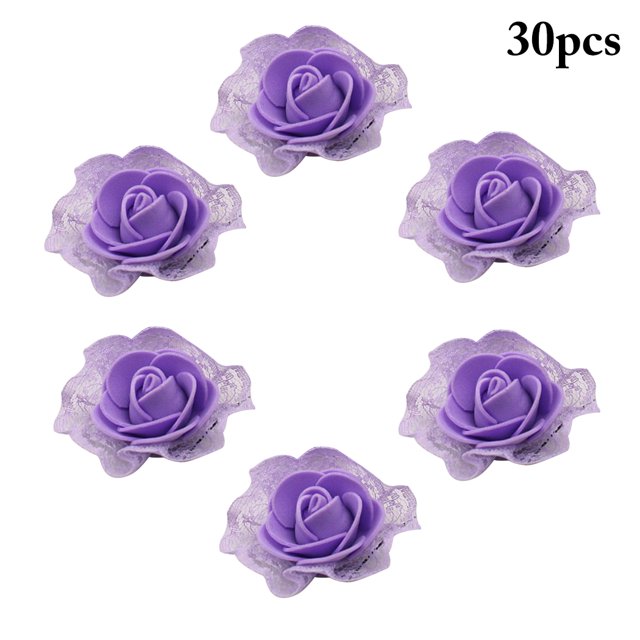 Coofit 30PCS Artificial Roses Decorative Elegant Lace Flowers DIY Craft Roses