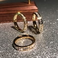thumbnail image 3 of Anillo de pareja para hombre y mujer, sencillo, con estrellas del cielo, destellos de color, doble fila, anillo de cola, dedo índice, moda, anillo de joyería de moda, 3 of 6