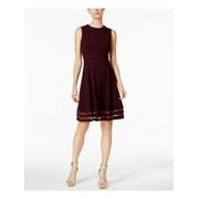 CALVIN KLEIN Womens Purple Sleeveless Above The Knee Dress Petites 4P
