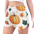 thumbnail image 2 of FORMRS Womens Swim Shorts Mesh Liner Quick Dry Casual Beach Board Bottom with Pockets, Sizes S-2XL, Pumpkins Pattern, 2 of 9
