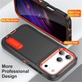 thumbnail image 3 of for iPhone 17 Pro Case, iPhone 17 Pro Phone Case with Built in Kickstand, Shockproof/Dustproof/Drop Proof Heavy Duty Military-Grade Rugged Protective Cover for iPhone 17 Pro,Black+Orange, 3 of 8