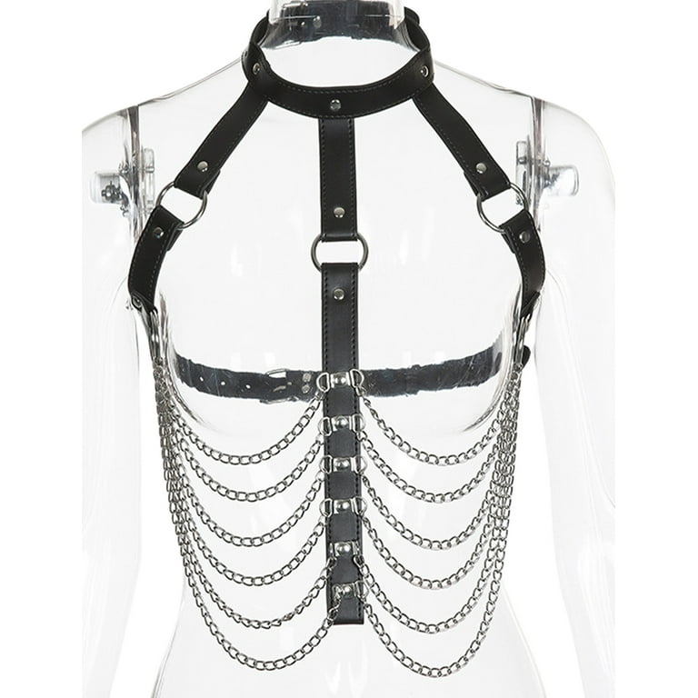 Rave Leather Chest Body Chains Punk Harness Waist Chain Belt  display picture 1