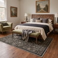 thumbnail image 2 of GENIMO 5'x7' Area Rug for Living Room, Machine Washable Non Slip Low Pile Rug for Bedroom Dining Room, Vintage Vintage Diamond, NOIR, 2 of 5
