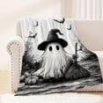 thumbnail image 5 of Halloween Throw Blanket Twin Pumpkins Skull Blanket Black Spooky Scary Decorative Lightweight Fuzzy Soft Plush Fleece Blankets and Throws Couch Sofa Bed Outdoor Lap Blanket, 5 of 6