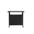 thumbnail image 2 of Leumius Outdoor Bar Cart, Patio Wicker Wine Serving Cart with Wheels, Rolling Rattan Beverage Bar Counter Table with Glass Top for Porch Backyard Garden, Black, 2 of 7
