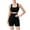 Black, variant on 2 Piece Workout Sets for Women Scoop Neck Strap Tank Tops High Waist Butt Lifting Shorts Stretch Tight Sweatsuits