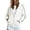 White, variant on Zipper Hooded Sweatshirt Loose And Casual Long Sleeved Pullover Jacket
