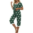 thumbnail image 3 of MINTREUS Womens Pajamas Short Sleeve Sleepwear Tops and Capri Pants Pjs Print Pajama Sets S-2XL, 3 of 5