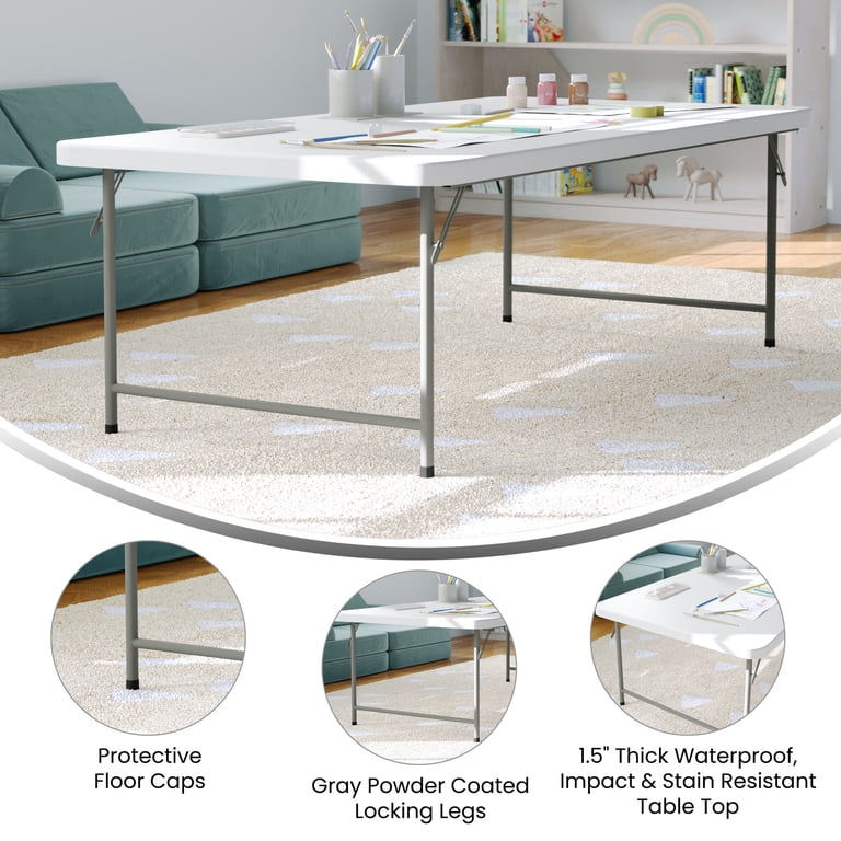 BizChair Children's Size 4.93-Foot Foldable Rectangular Table