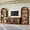 Walnut, variant on DTTRA 3-Piece TV Stand Set with 2 Arched Bookshelves for TVs up to 70", Blue & Natural
