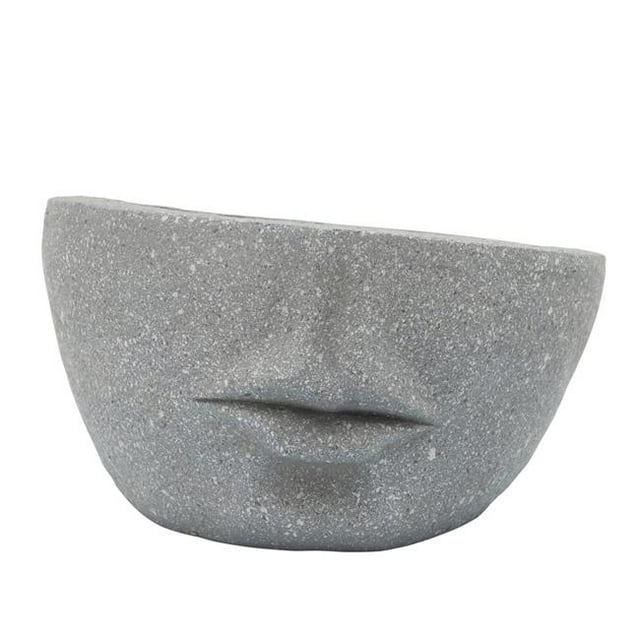 Benjara BM238183 7 x 12 x 12 Po Demi-Planteur de Résine de Visage Humain Incliné & 44; Gris