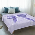 thumbnail image 4 of Purple Bow Blanket Soft Cozy Warm Throw Blanket for Couch, Plush Fuzzy Flannel Fleece Blankets for Sofa, Cute Bowknot Simple Pure Color Bed Blankets Lightweight Gifts for Women, 50"x80", 4 of 9