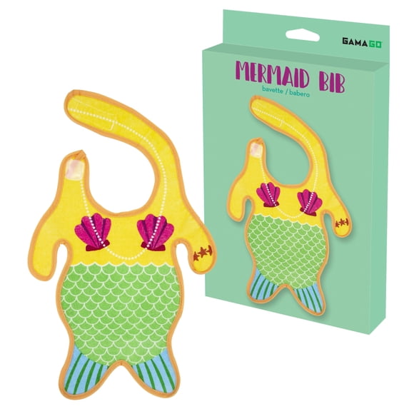 Babero GAMAGO de felpa con forma de sirena para bebés de 6 meses o más, unisex