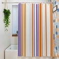 thumbnail image 3 of Orange Striped Shower Curtain Set, Waterproof Shower Curtains for Bathroom, Farmhouse Stripes Modern Abstract Art Washable Fabric Cloth Bath Curtain for Bathtub Decoration with Hooks 72x78 Inches, 3 of 9