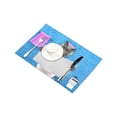 thumbnail image 3 of MKHERT Funny Cat Sitting On A Toilet with Gossip Magazine Or Newspaper Placemats Table Mats for Dining Room Kitchen Table Decoration 12x18 inch,Set of 6, 3 of 4