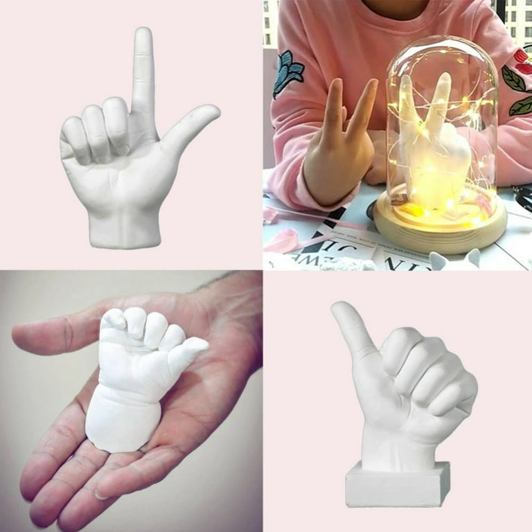 3D Plaster Mold Hand Casting Kit Keepsake Hands Mold Kit with Powder Mixing  Bucket DIY Couple Handprints Hand Mold