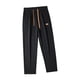 thumbnail image 2 of Pantalones deportivos para hombre, pantalones rectos, cintura elástica, pantalones de pierna recta con cordón, Talla XL Negro, 2 of 9