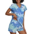 thumbnail image 3 of MINTREUS Women's Knit Pajamas Set Ruffle Sleeves Sleepwear Casual 2 Piece Pjs Soft Loungewear with Pockets, 3 of 6