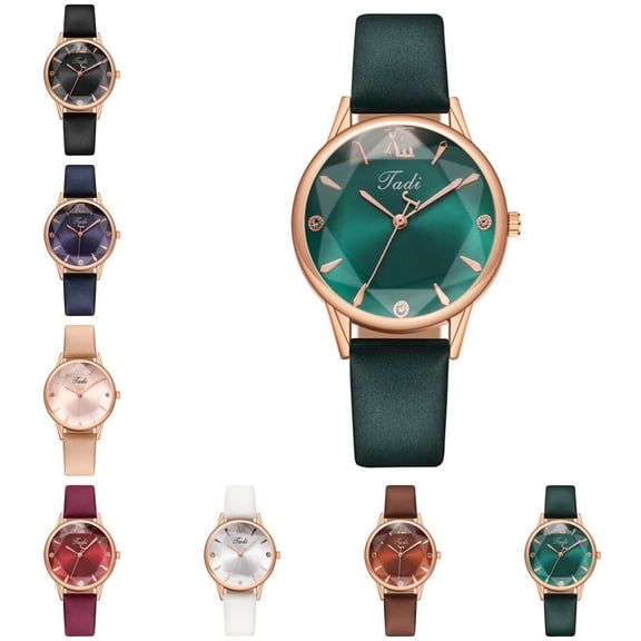 Resicozy Ladies Watches Quartz Watch for Women Elegant Round Wrist Watches with Leather Strap Royal Blue