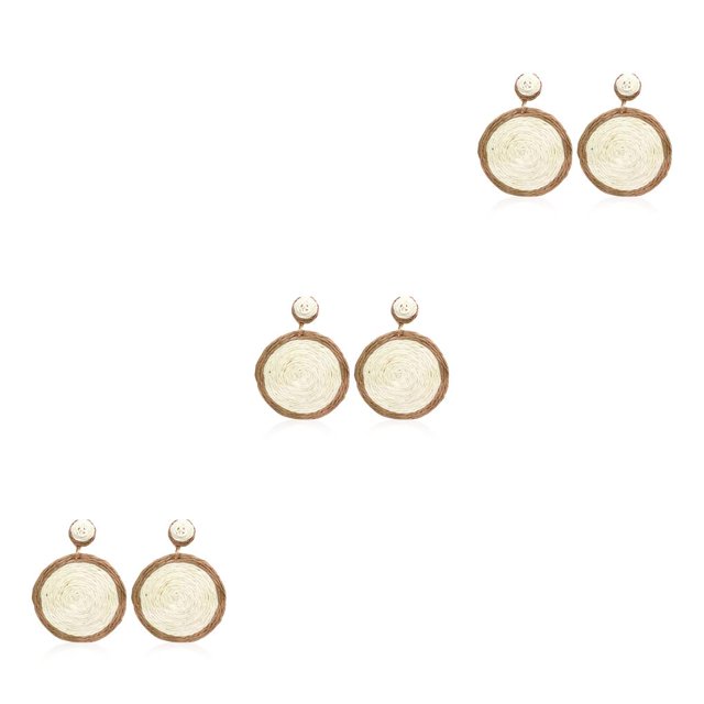 Sonducket 1 par de tachuelas bohemias pendientes de gota trenzados playa vacaciones fiesta novias joyería madre mujer regalo Beige Type1 NO1 Sonducket CBP267748