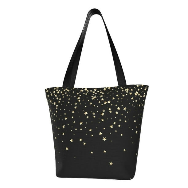 Balery Star Silver Glitter Bolsa de Hombro con Diseño, Bolsa Grande y Duradera, Bolsa Versátil para Compras