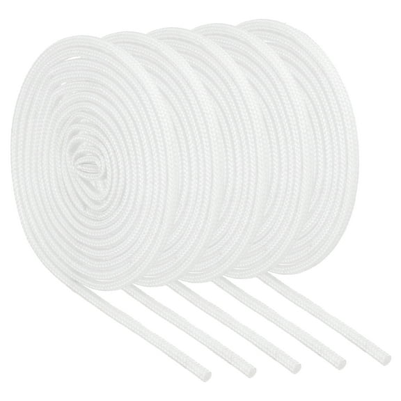 Uxcell 5Pcs Wire Insulation Braid Fire Sleeve,5.28Ft-2mm ID White, High Temp Silicone Coated Fiberglass Sleeving